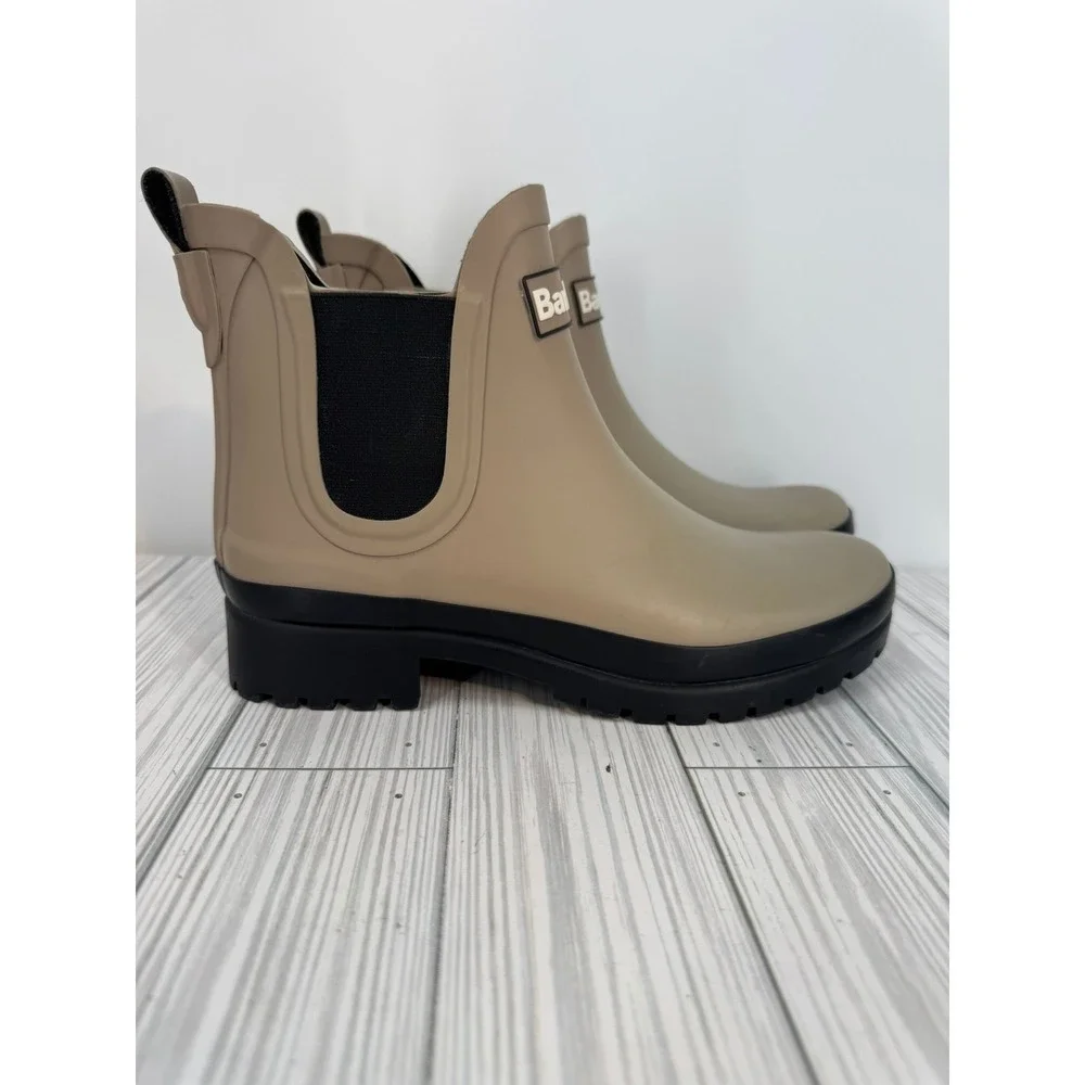 Barbour‎ Mallow Waterproof Chelsea Rainboots Lt Trench Black Women's Size 5